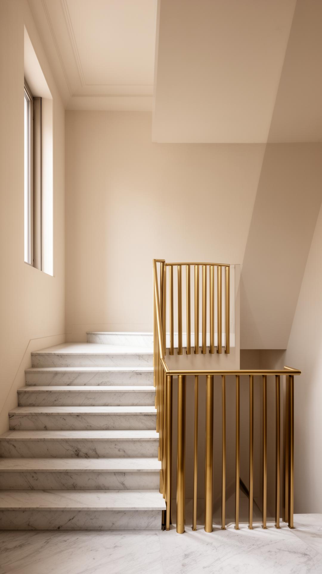 Refined architectural interior — marble and brass detail